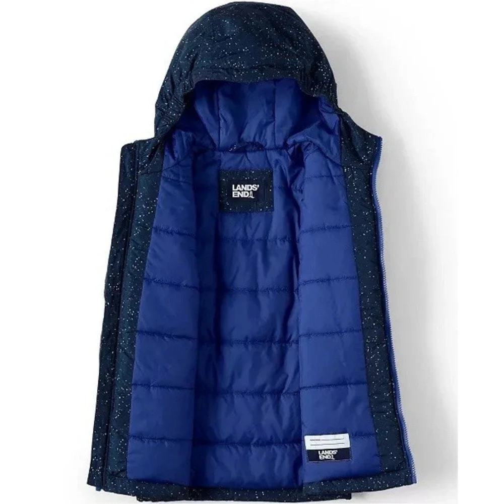 Lands' End‎ Girls Insulated Winter Jacket Night Sky Print Size Medium (8)